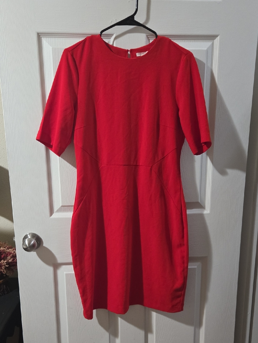 H&M Red Midi Sheath Dress